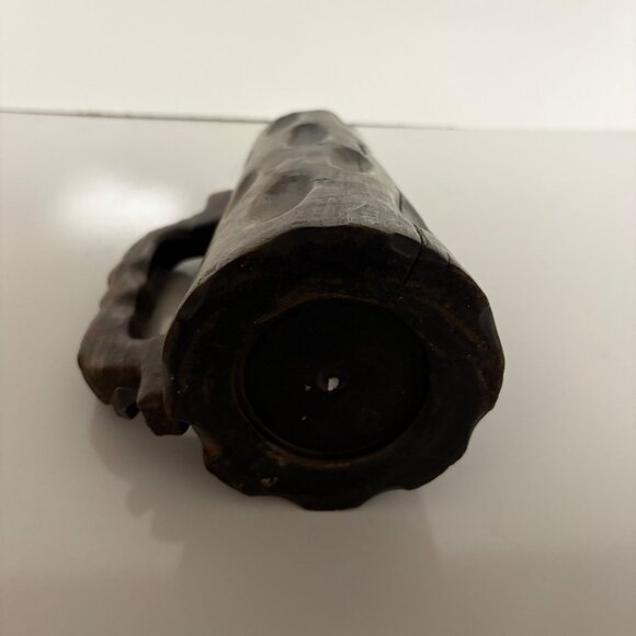 Carved Wooden Beer Mug Tankard Stein Rustic Mid-Century Vintage - Picture 3 of 8